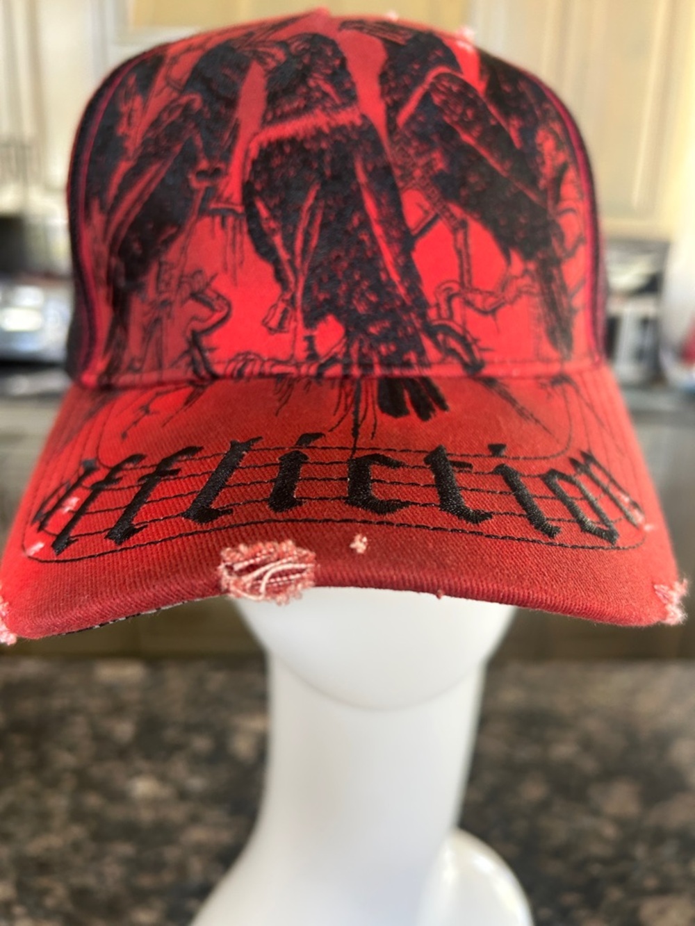 AFFLICTION CRIWS DIRTY RED TRUCKER HAT NWT